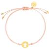 PURELEI® Bracciale Pink Angel (oro, argento), Bracciale dell'angelo custode per donne e bambini, Bracciale portafortuna in nylon con ciondolo in acciaio inossidabile, lunghezza regolabile individualmente