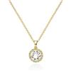 namana Collana Donna con Raggiera Cristalli, Collana Placcata Oro Giallo, Oro Rosa o in Argento, Collana con Ciondolo a Goccia in Cristallo