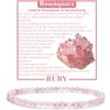 Ruby Bracciale con perle da donna - Bracciale di alta qualità da 4 mm realizzato con pietre naturali autentiche sfaccettate - Con confezione regalo inclusa