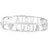 Flowers Bracciale Rigido Acciaio con Nome Vari e Zirconcini Sacchettino in tessuto Scritta nome ricoperta di strass Brillantissimi Bracciale a Manetta Donna Chiusura a molla Idea Regalo