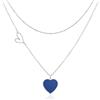 Linawe Collana con ciondolo a cuore da donna, collana in acciaio inossidabile da donna, catena a strati con ciondolo a cuore, gioielli da collana di tendenza Disponibile in oro, oro rosa e argento