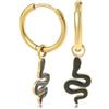 Made by Nami Set di orecchini a cerchio in oro con ciondolo a forma di serpente in acciaio chirurgico da donna