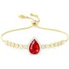 Linawe Bracciale da donna con pietre preziose e diamanti, braccialetto con glitter, gioielli da donna in cristallo, bracciale da tennis, disponibile nei toni dell'oro 14k, oro rosa e argento