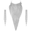 EVER FAITH Brillanti Cristalli di Strass Set di Gioielli di Dichiarazione, Nappe Collana Chunky Orecchini Chandelier Set