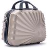 R.Leone Valigia da 1 pezzo Fino a Set 4 Trolley Rigido grande, medio, bagaglio a mano adatto Ryanair 55x40x20cm e beauty case 8 ruote in ABS 2092 (Oro, XS Beauty case)