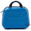 R.Leone Valigia da 1 pezzo Fino a Set 4 Trolley Rigido grande, medio, bagaglio a mano e beauty case 8 ruote in ABS 2026 (Azzurro scuro, XXS Beauty case)