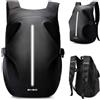 HYC00 Zaino da Moto per Uomo Donna Zaini Porta Casco Sacca Impermeabile Grande Capacità, Accessori Moto, Borsa per Casco Bici, Zaino Sportivo, Rifrangente per Viaggi, Campeggio, Ciclismo, Nero Grande