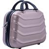 R.Leone Valigia da 1 pezzo Fino a Set 4 Trolley Rigido grande, medio, bagaglio a mano e beauty case 8 ruote in ABS 2026 (Rose Gold, XXS Beauty case)
