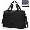 SEAFEW Borsone da Viaggio,Bagaglio a Mano 45x36x20 Easyjet Borsa da Viaggio | Borsa da Cabina Easyjet Borsa Palestra Sportiva Borsa Ospedale Parto con Scomparto per le Scarpe per Uomo e Donna,Nero
