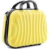 R.Leone Valigia da 1 pezzo Fino a Set 4 Trolley Rigido grande, medio, bagaglio a mano e beauty case 4 ruote in ABS 2037 (Giallo, XS Beauty Case)