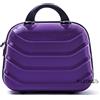 R.Leone Valigia da 1 pezzo Fino a Set 4 Trolley Rigido grande, medio, bagaglio a mano e beauty case 8 ruote in ABS 2026 (Viola, XXS Beauty case)