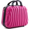R.Leone Valigia da 1 pezzo Fino a Set 4 Trolley Rigido grande, medio, bagaglio a mano e beauty case 4 ruote in ABS 2037 (Fucsia, XS Beauty Case)