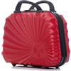 R.Leone Valigia da 1 pezzo Fino a Set 4 Trolley Rigido grande, medio, bagaglio a mano adatto Ryanair 55x40x20cm e beauty case 8 ruote in ABS 2092 (Rosso, XS Beauty case)