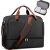 SEAFEW Borsone da Viaggio,Bagaglio a Mano 45x36x20 Easyjet Borsa da Viaggio | Borsa da Cabina Easyjet Borsa Palestra Sportiva Borsa Ospedale Parto con Scomparto Scarpe per Uomo e Donna,Marrone-nero