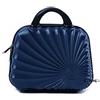 R.Leone Valigia da 1 pezzo Fino a Set 4 Trolley Rigido grande, medio, bagaglio a mano adatto Ryanair 55x40x20cm e beauty case 8 ruote in ABS 2092 (Blu, XS Beauty case)
