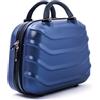 R.Leone Valigia da 1 pezzo Fino a Set 4 Trolley Rigido grande, medio, bagaglio a mano e beauty case 8 ruote in ABS 2026 (Blu, XXS Beauty case)