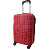 R.Leone Valigia EasyJet 45x36x20 cm Trolley Bagaglio a mano in ABS 4 Ruote Autonome (Rosso, 611 Valigia 50x33x20cm)