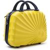 R.Leone Valigia da 1 pezzo Fino a Set 4 Trolley Rigido grande, medio, bagaglio a mano adatto Ryanair 55x40x20cm e beauty case 8 ruote in ABS 2092 (Giallo, XS Beauty case)
