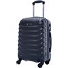 R.Leone Valigia Trolley Bagaglio a mano Rigido Ultraleggero in ABS 4 Ruote Autonome (Nero, 2026 Valigia 55x40x20cm)