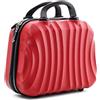 R.Leone Valigia da 1 Fino a Set 4 Trolley Rigido grande, medio, bagaglio a mano e beauty case 4 ruote in ABS 2037 (Rosso, XS Beauty Case)
