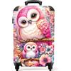 NoBoringSuitcases.com NoBoringSuitcases© Valigia Bambini, Trolley Bambina, | 55x40x20 cm -, Ragazza, Bagaglio a Mano (Gufi, Fiori - Rosa)