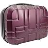 R.Leone Valigia da 1 pezzo Fino a Set 4 Trolley Rigido grande, medio, bagaglio a mano e beauty case 4 ruote in ABS 611 (XS Borsetta Beauty Case, Bordò)