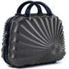 R.Leone Valigia da 1 pezzo Fino a Set 4 Trolley Rigido grande, medio, bagaglio a mano adatto Ryanair 55x40x20cm e beauty case 8 ruote in ABS 2092 (Grigio, XS Beauty case)