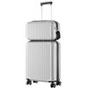 R.Leone Valigia Ryanair 55x40x20 cm + 40x20x25 cm Set 2 Pezzi Trolley Bagaglio a mano 4 Ruote e Beauty Case in ABS 999 (Argento, Valigia 55x40x20 cm + Borsa 40x20x25 cm)