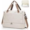 SEAFEW Borsone da Viaggio,Bagaglio a Mano 45x36x20 Easyjet Borsa da Viaggio | Borsa da Cabina Easyjet Borsa Palestra Sportiva Borsa Ospedale Parto con Scomparto Scarpe per Uomo e Donna,marrone beige