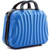 R.Leone Valigia da 1 Fino a Set 4 Trolley Rigido grande, medio, bagaglio a mano e beauty case 4 ruote in ABS 2037 (Azzurro, XS Beauty Case)