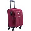 R.Leone Valigia adatto easyjet 45X36X20 Trolley Espandibile bagaglio a mano 4 ruote in stoffa 2144 (Bordò, XS 51X32X22 ruota smontato adatto 45x36x20 cm)