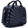 R.Leone Valigia da 1 pezzo Fino a Set 4 Trolley Rigido grande, medio, bagaglio a mano adatto Ryanair 55x40x20cm e beauty case 8 ruote in ABS 2092 (Nero, XS Beauty case)