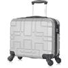 R.Leone Valigia EasyJet 45x36x20 cm Trolley Bagaglio a mano in ABS 4 Ruote (Argento, 8088 Valigia 45x41x20cm)