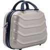 R.Leone Valigia da 1 pezzo Fino a Set 4 Trolley Rigido grande, medio, bagaglio a mano e beauty case 8 ruote in ABS 2026 (Oro, XXS Beauty case)