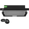 CIARRA CBCB6906D Classe A++ Cappa Aspirante Telescopica Integrata 60cm Nero | 2 Livelli di Potenza, Funzione di Memoria, Ricircolo con Filtro Carbone CBCF002X2