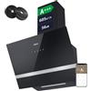 CIARRA CBCB6736H Cappa Aspirante Inclinata Decorativa 60cm Classe A+++ Nero | 685m³/h 60dB WiFi &Touch Control - Doppia Modalità - Filtro Carbone CBCF003 Incluso