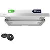 CIARRA CBCS6906D Classe A++ Cappa Aspirante Telescopica 60 cm 391m³/h | con filtro a carboni attivi CBCF002X2 Cappa Aspirante Incasso Integrata 2 livelli illuminazione LED