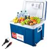 TZS First Austria - Frigorifero portatile 45L elettrico 12V 230V presa per auto e standard - Frigo termoelettrico raffredda e riscalda - Coolbox con ruote - Per campeggio, festival, viaggi - Blu