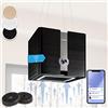 Klarstein Futurelight Smart Cappa aspirante sospesa - Cappa a ricircolo con portata di 413 m³/h, a isola a ricircolo con illuminazione LED, acciaio inox, nero