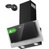 Ciarra CBCB6736C Cappa Aspirante Inclinata 60cm Classe A++ - 350m³/h 57dB | Cappa da Cucina a 3 Velocità - Filtri a Carbone CBCF002X2 Inclusi - Scarico o Ricircolo