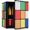 KLARSTEIN Solve - Mini frigorifero, minibar, sistema di raffreddamento termoelettrico, capacità 48 litri, controllo meccanico a rotazione, raffreddamento: da 0 a 10 °C, nero/colorato