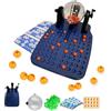Generico Tombola 48 Cartelle con Bussolotto Girevole Gioco Bingo Lotto Gioco Tombola Bingo Lotto con Cestello per Pesca Automatica 48 cartelle con Ruota Girevole Automatica