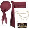 Alaoo Kit Accessori Pirata,Capitano Pirata Costume Accessori | con Cintura Bandana Collana Maschera per Gli Occhi, Accessori per Costume da Pirata per Halloween Carnevale Festa