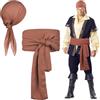 Alaoo Kit Accessori Pirata,Capitano Pirata Costume Accessori | con Cintura Bandana Collana Maschera per Gli Occhi, Accessori per Costume da Pirata per Halloween Carnevale Festa