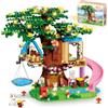 kiothdre Set di Costruzioni Casa sull'albero Compatibile con Friends, Kit Casette sull'albero Nella Foresta 731 PCS con Luce LED, Gatto, Scivolo Amaca Sospesa, Regalo Natale Compleanno Bambina 6-12 Anni