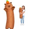 Mewaii Peluche Capibara che Respira Cuscino Lungo Capybara 50CM Pupazzo Gigante Kawaii Giocattoli Abbraccio Morbido Cuscino Giocattolo Regali per Bambini Ragazza