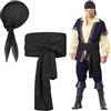 Alaoo Kit Accessori Pirata,Capitano Pirata Costume Accessori | con Cintura Bandana Collana Maschera per Gli Occhi, Accessori per Costume da Pirata per Halloween Carnevale Festa