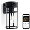 Movols Guard your home Lampada da parete per esterni con fotocamera, lampada da esterno con sensore di movimento Wi-Fi, lampada da parete per terrazze, telecamera di sorveglianza, lampadina E27, per garage, balcone, cortile