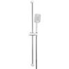 OFFO Set doccia in Acciaio Inox-Asta Doccia con Soffione da 90 cm,Soffione grande con Flessibile e supporto, 3 Tipi di Getto,Altezza Regolabile,Bianco