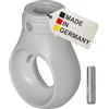 BAUHELD® Markisenöse Kunststoff [Made in Germany] - Supporto per manovella della tenda da sole con gancio a sfera [rotondo] - Occhiello per manovella in grigio chiaro - RAL7035 - Foro 10mm - Foro